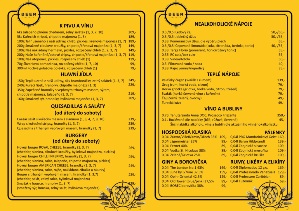 menu opravený burgery